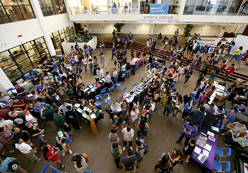 Overhead picture of the Student Clubs & Organizations Fair