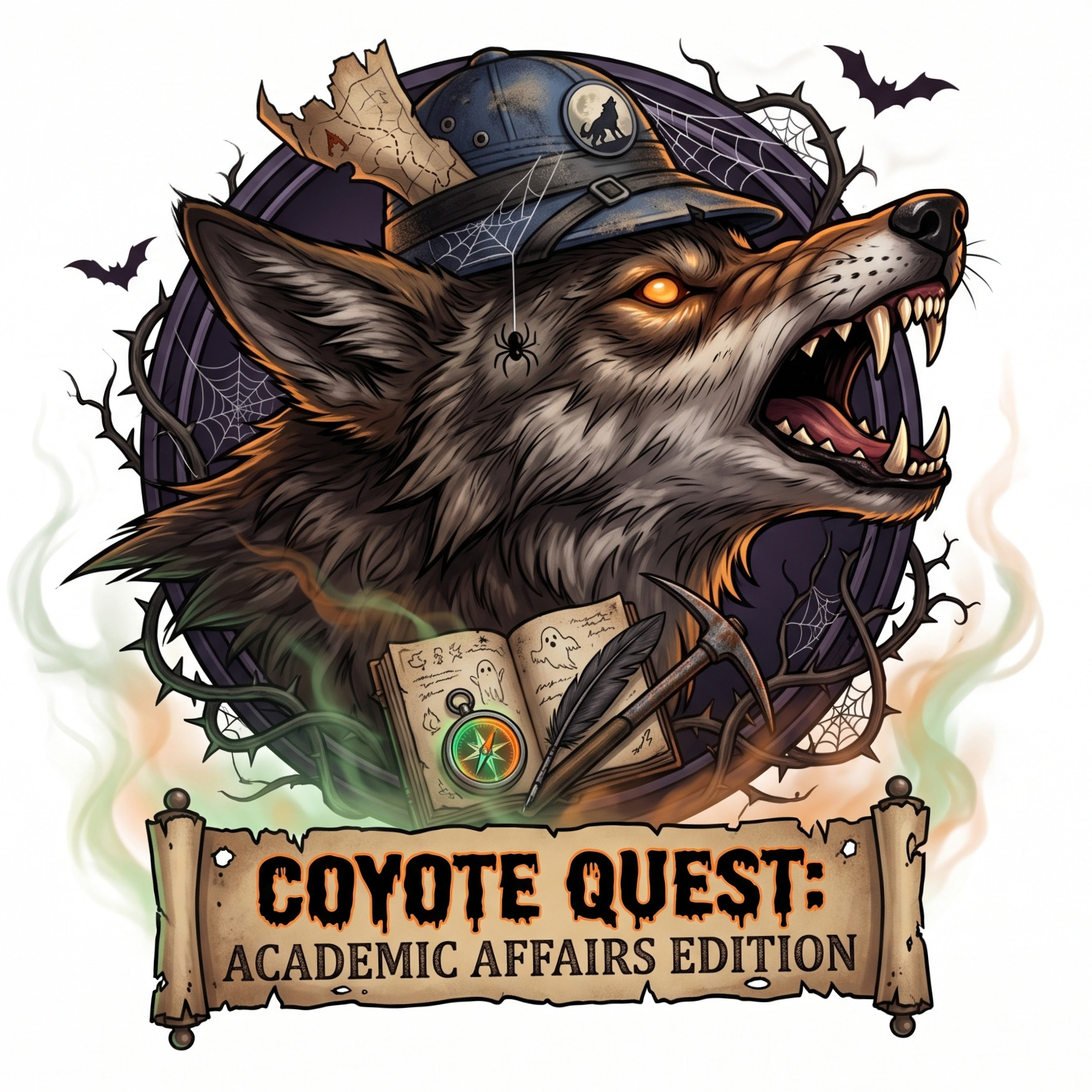 Coyote Quest Logo - Halloween