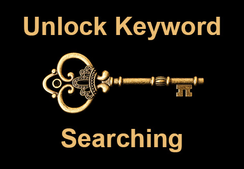 Unlock Keyword Searching.  A single, large, ornate key.