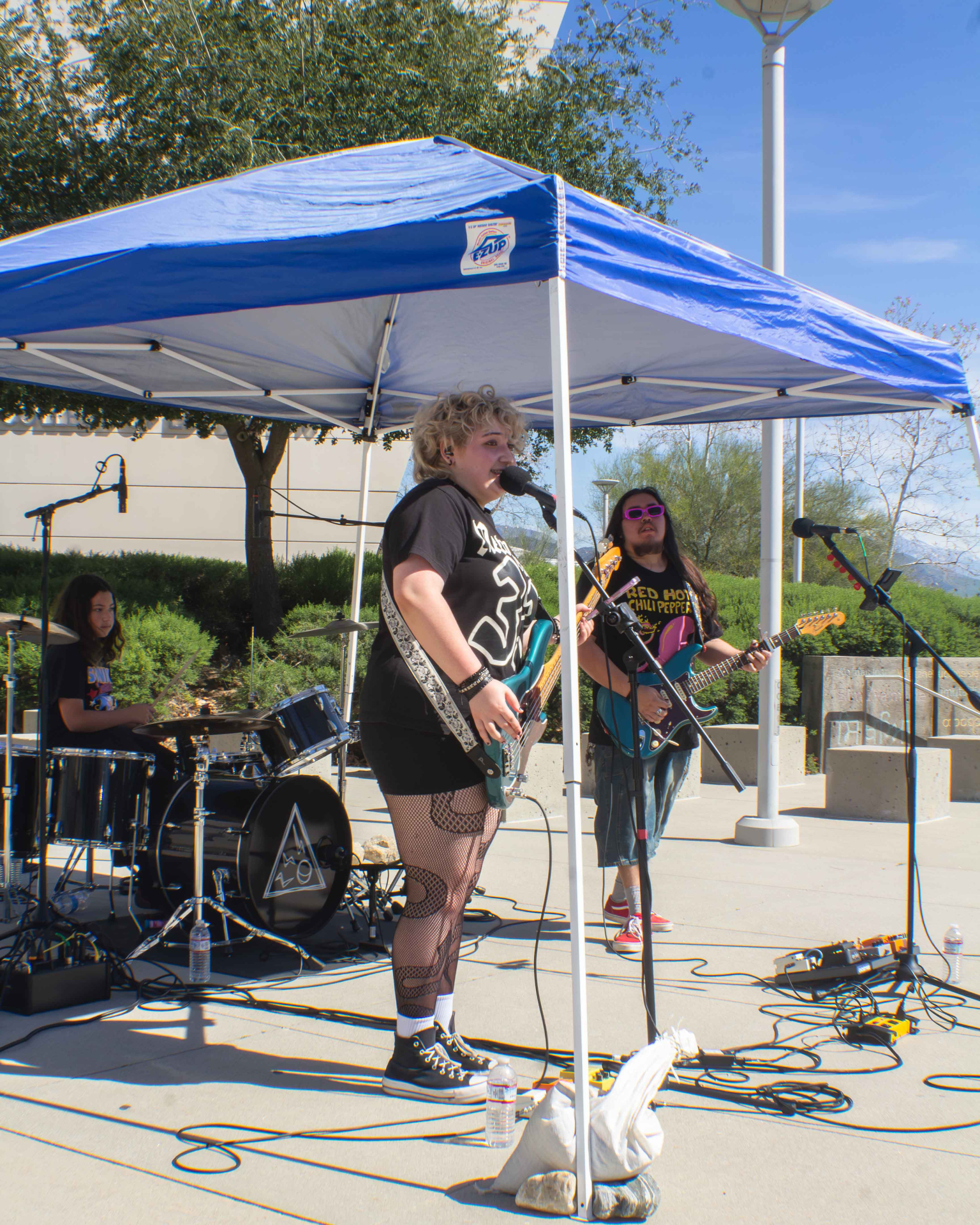 side shot of band