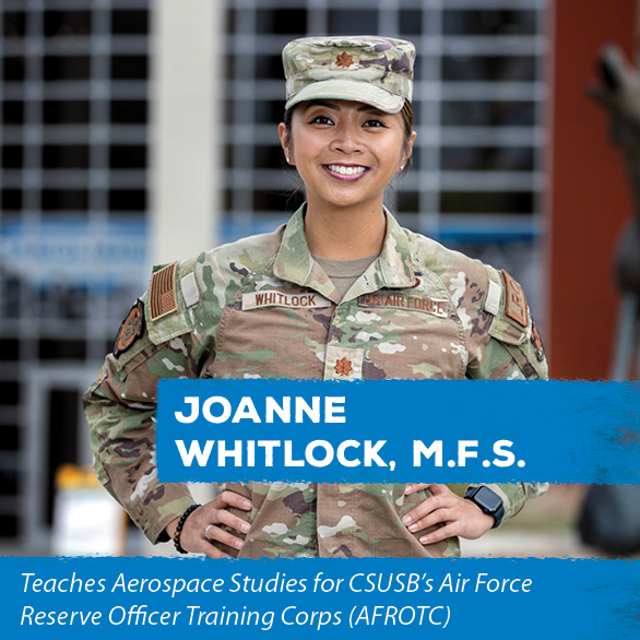 Joanne Whitlock, active-duty Airforce Major and CSUSB assistant professor