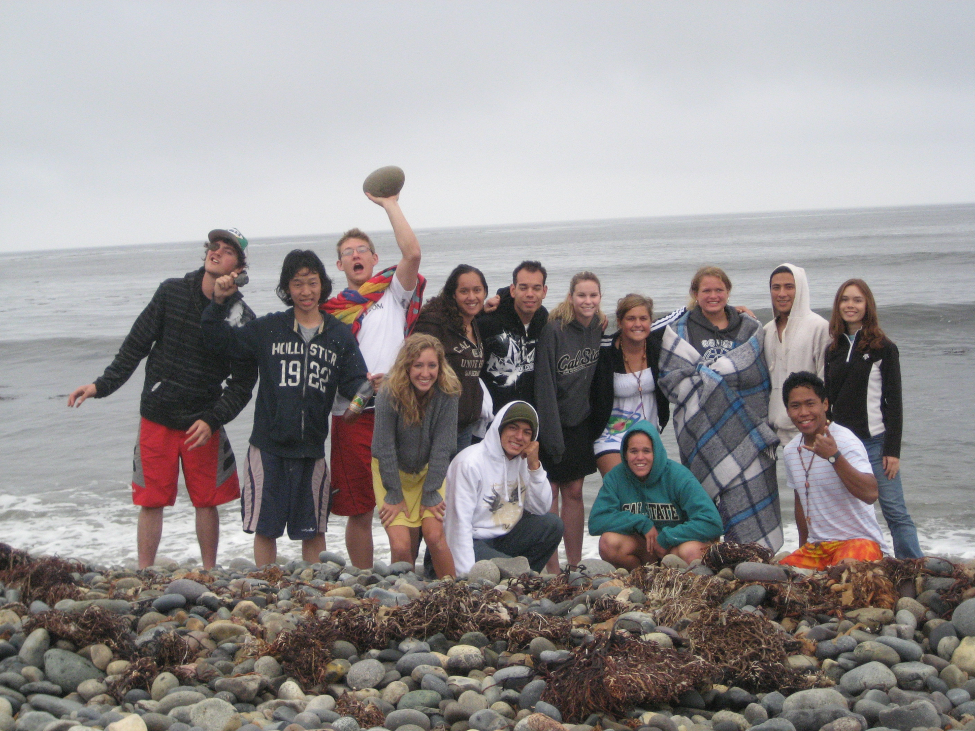 group at beach