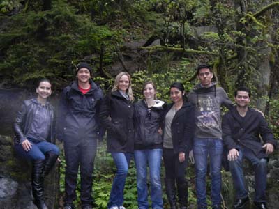 Group of students in a forest