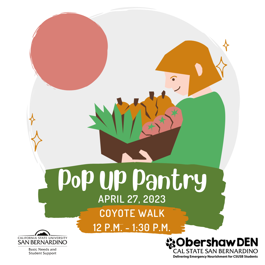 Yoties, look out for our Pop Up Pantry on out on Coyote Walk, on April 27th. Stop by to pick up groceries or snack!