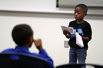 Young student reading