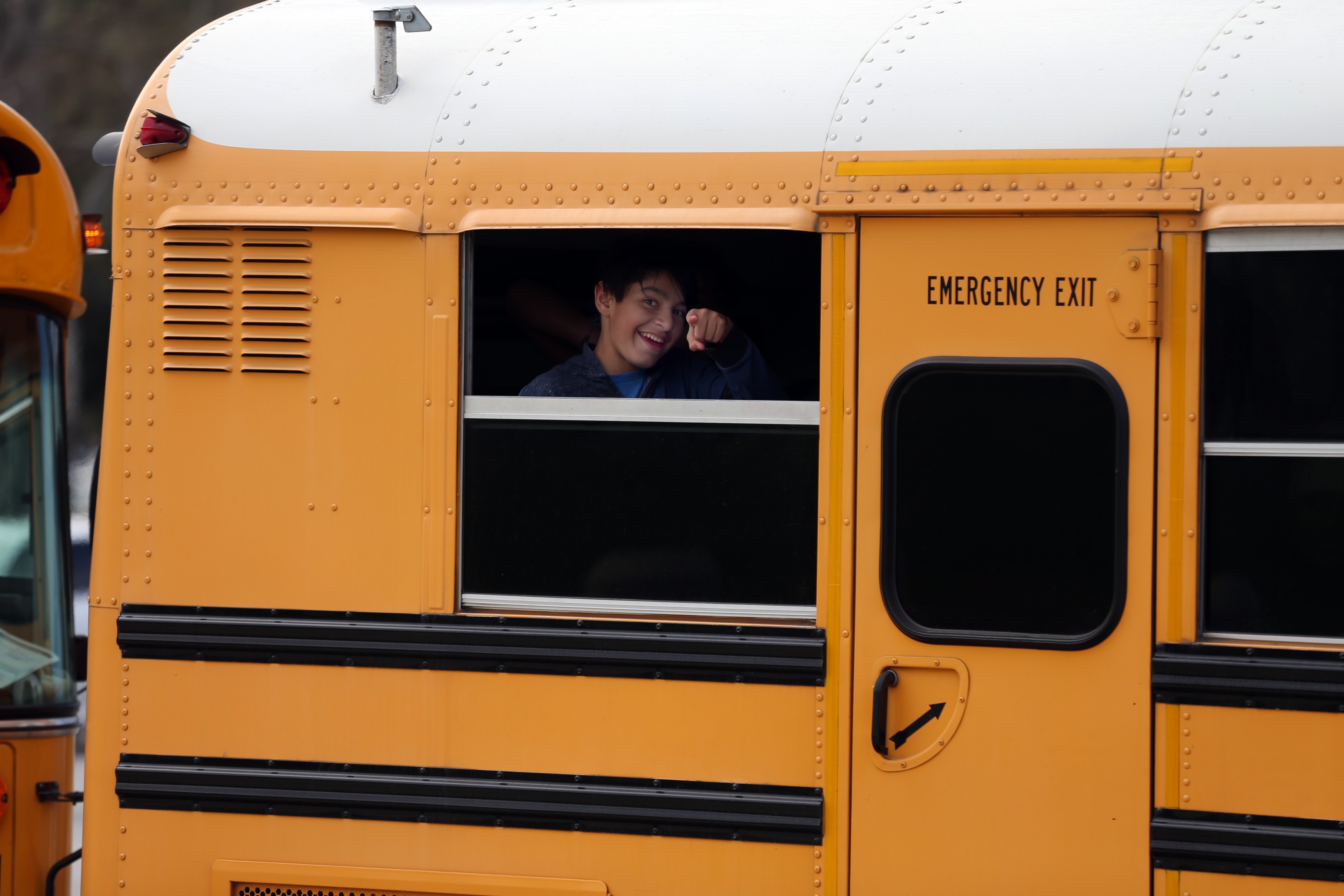 Student on a bus