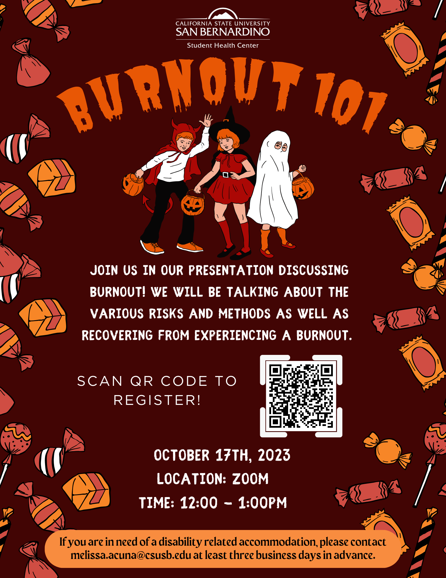 halloween themed flyer for burnout 101