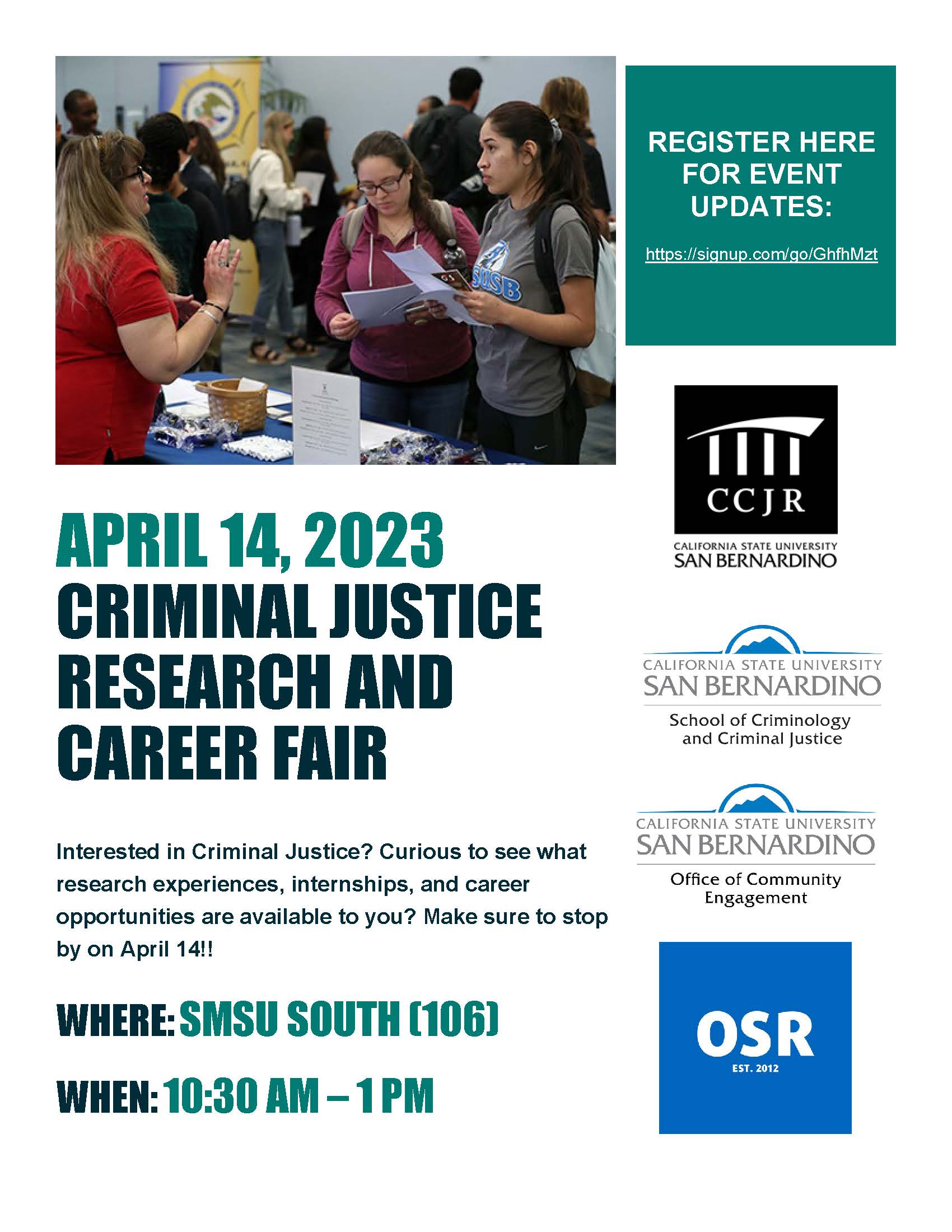 Criminal Justice Research and Career Fair Flyer