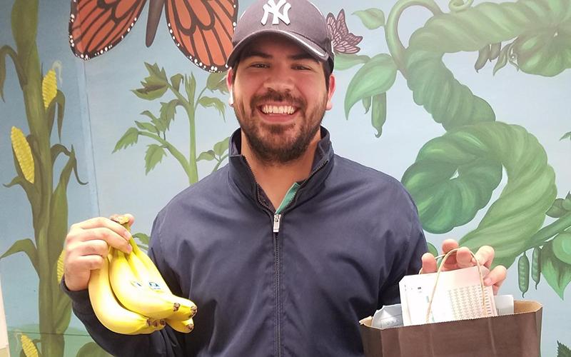 man with banana