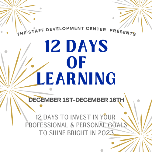 12 Days of Learning December 1-16, 2022