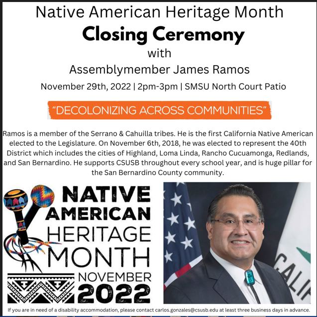 Closing Ceremony with Assemblymember Ramos