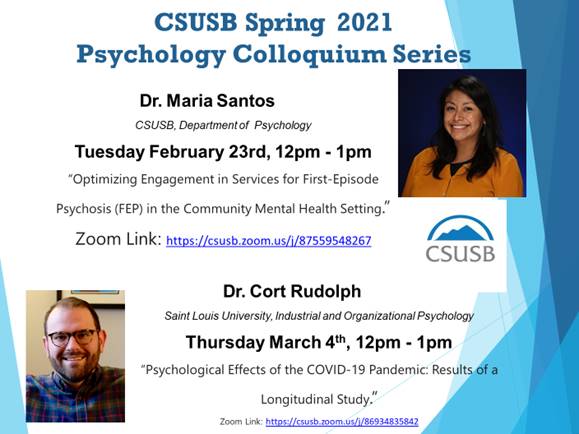 CSUSB Spring 2021 Psychology Colloquium Series
