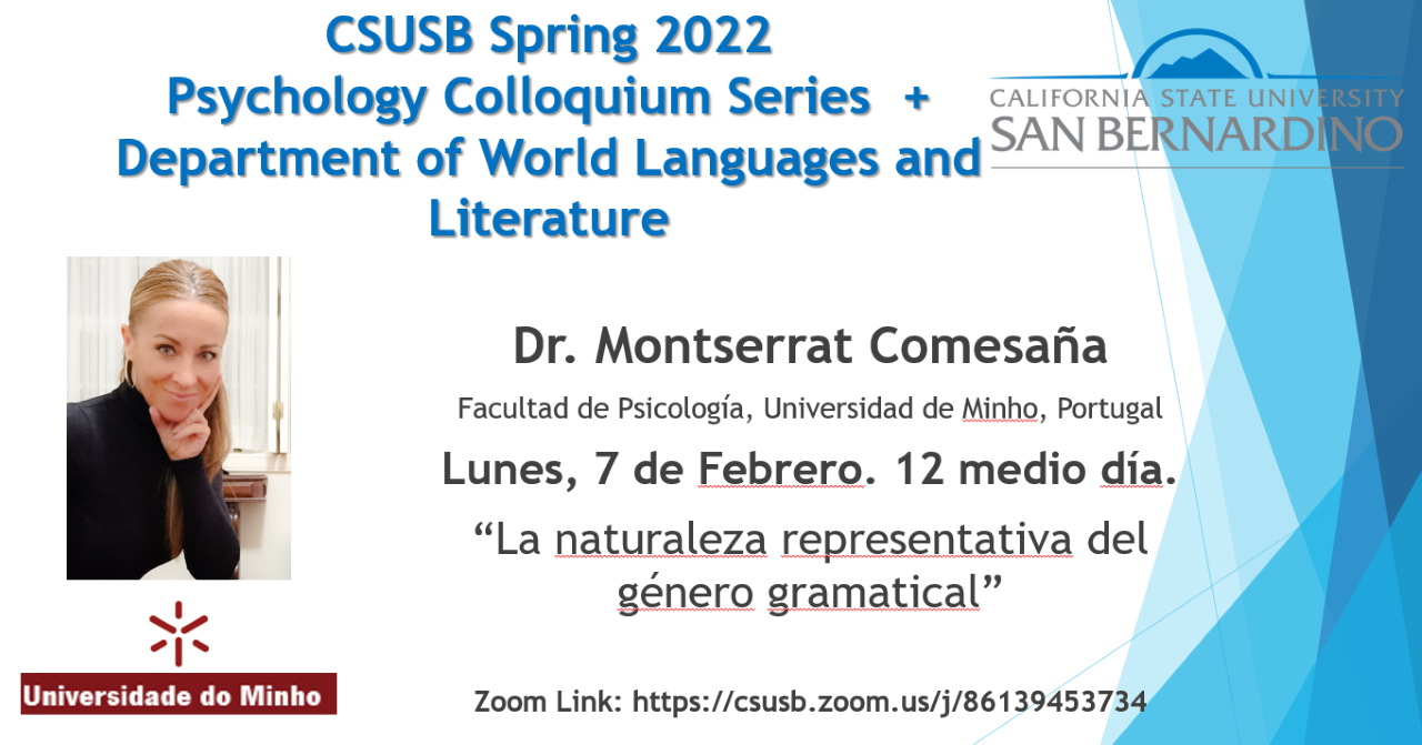 CSUSB Spring 2022 Psychology Colloquium Series
