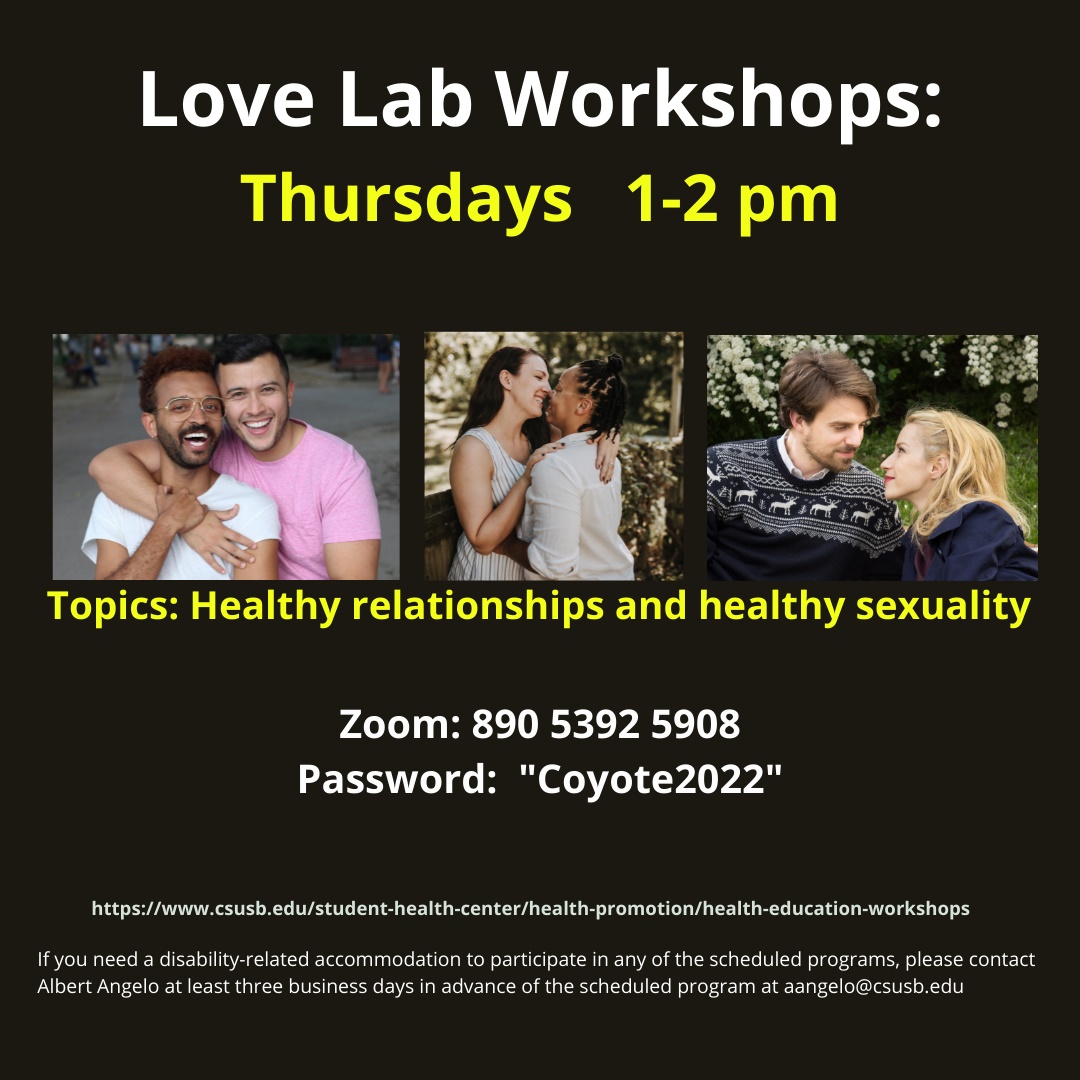 Flyer for Love Lab workshops