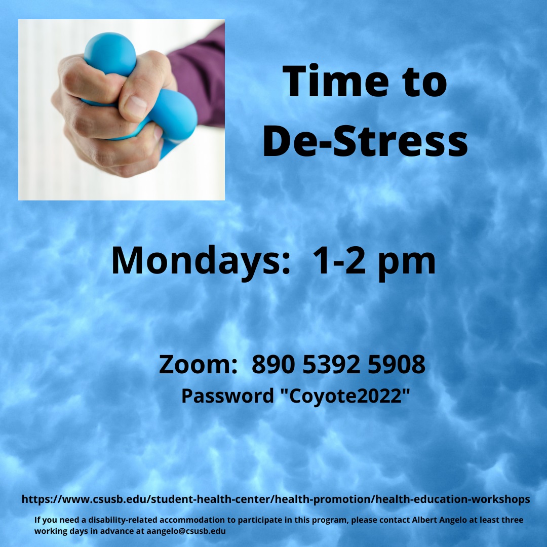 Time to De-Stress. Stress Management Workshops