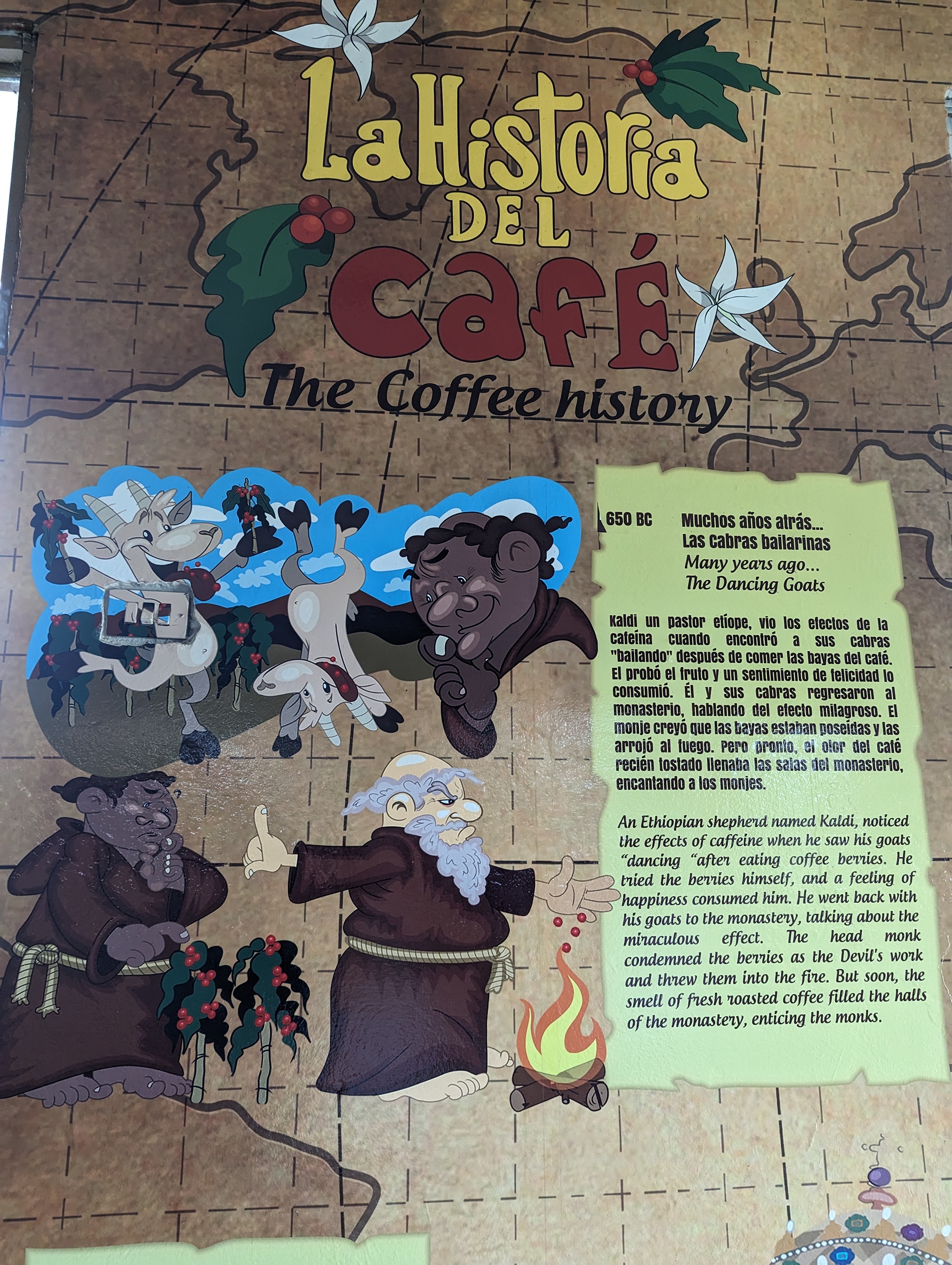 Poster showing history of coffee
