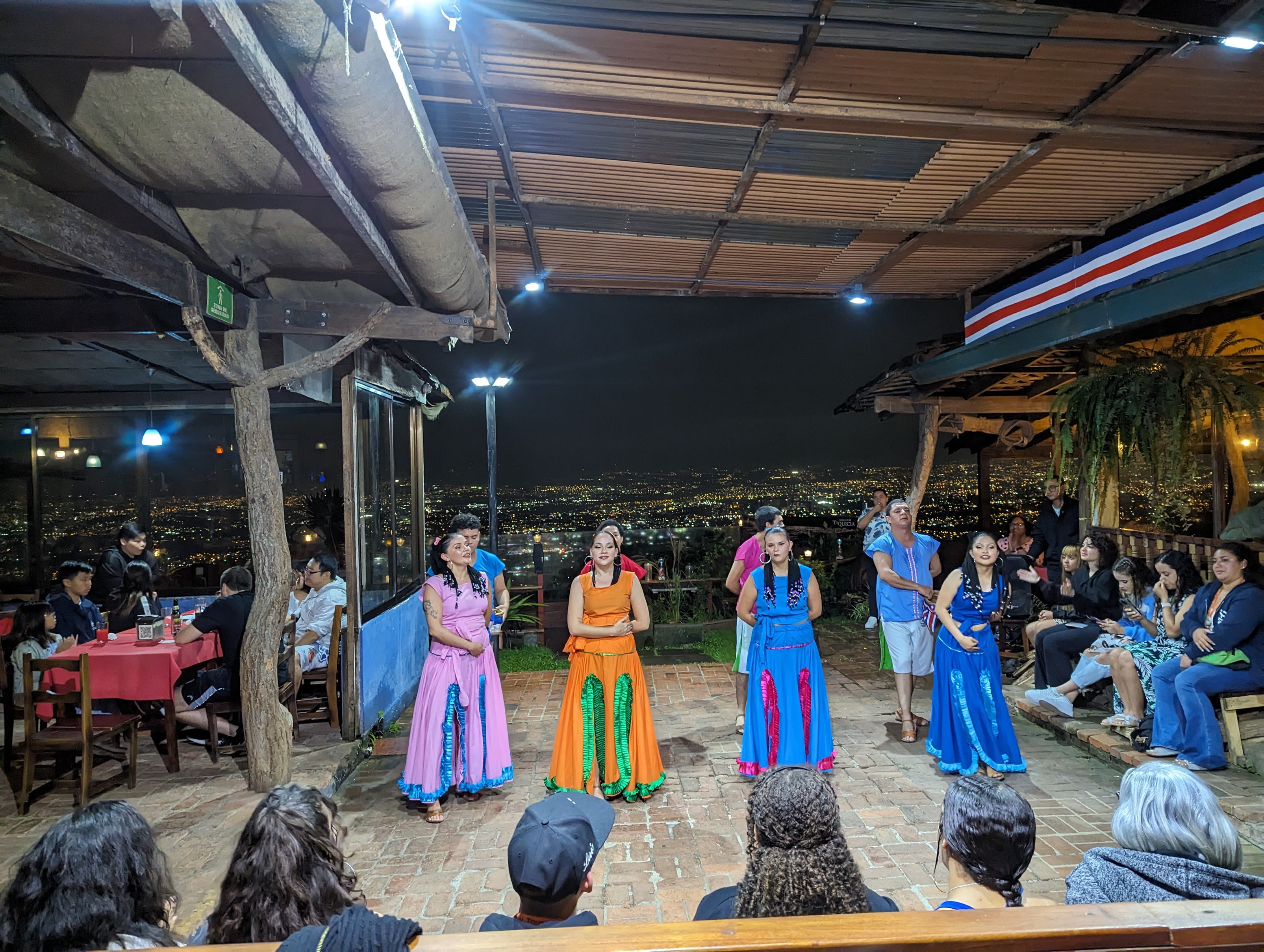 Dance group in colorful outfits