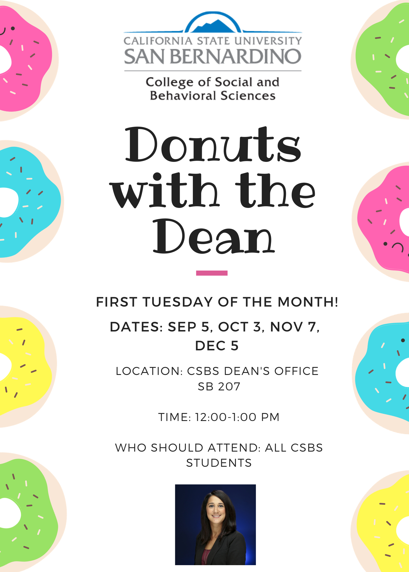 Donuts with the Dean flyer