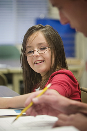 Young student reading