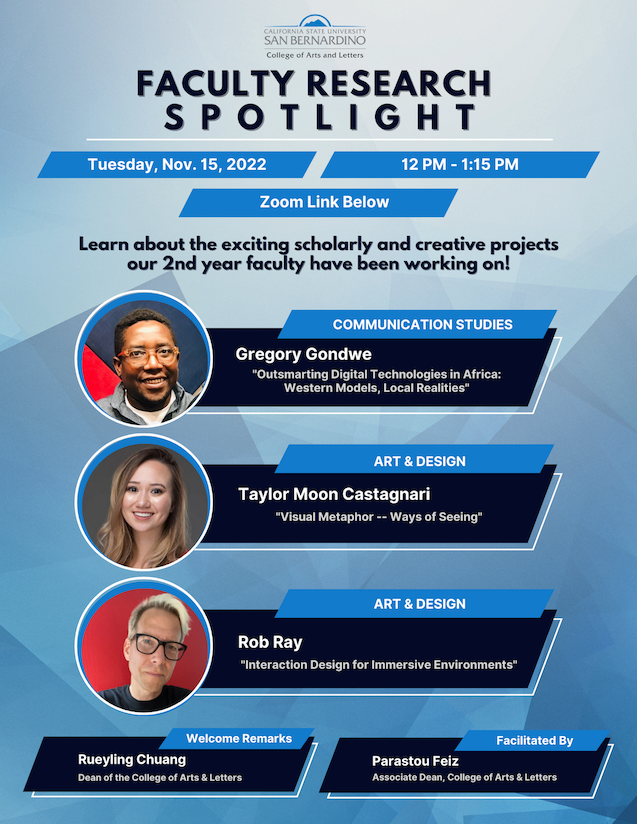 Event flyer featuring faculty presenters