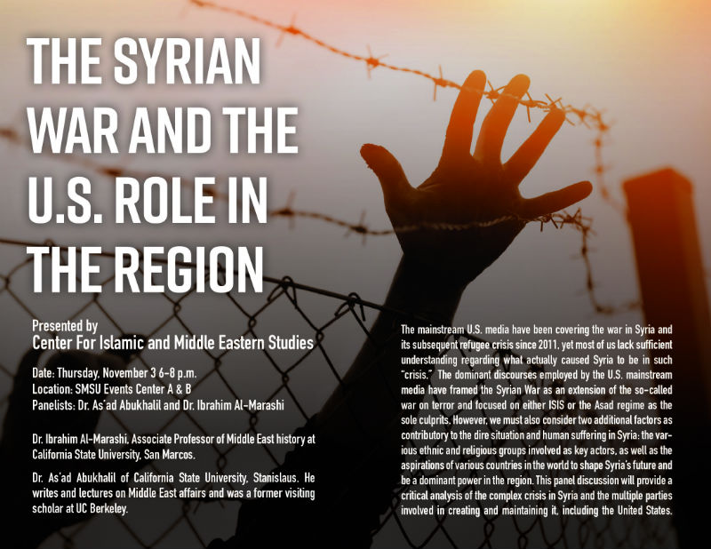 The Syrian war and the u.s. role in the region poster