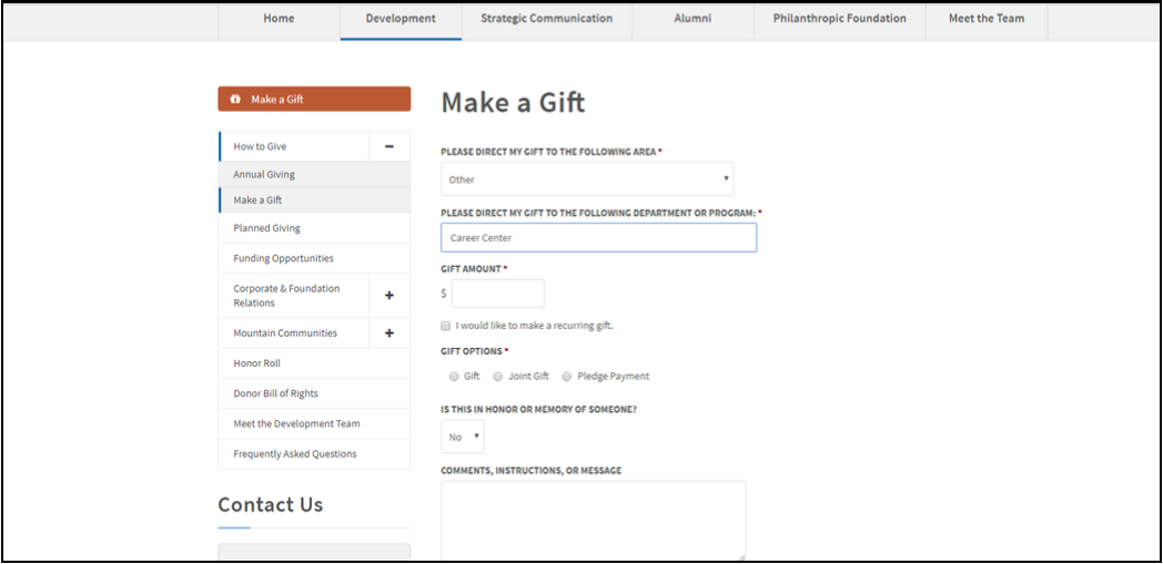 Gift in Kind Instructions Screenshot 3