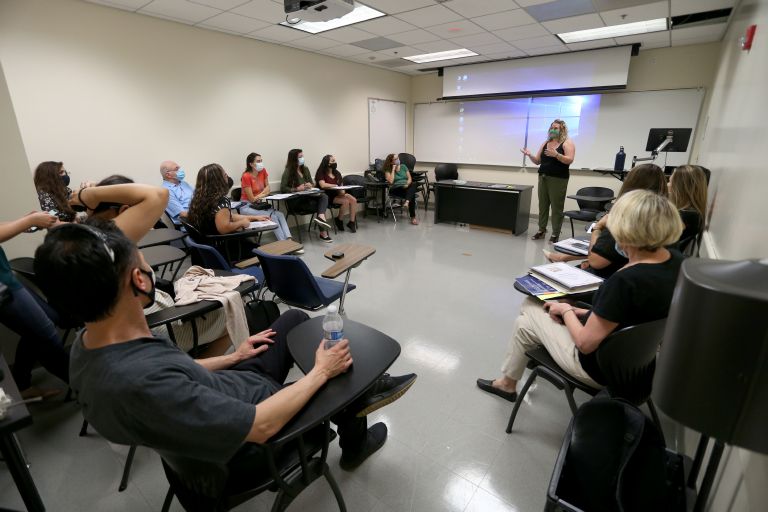 Group of people in a classroom