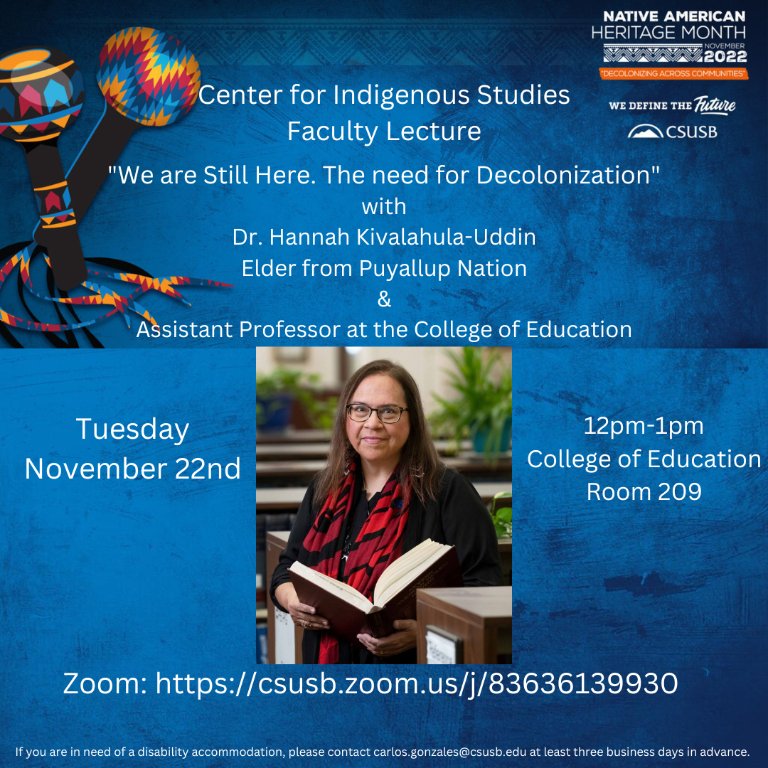 Lecture by Dr. Hannah Kivalahula-Uddin Flyer