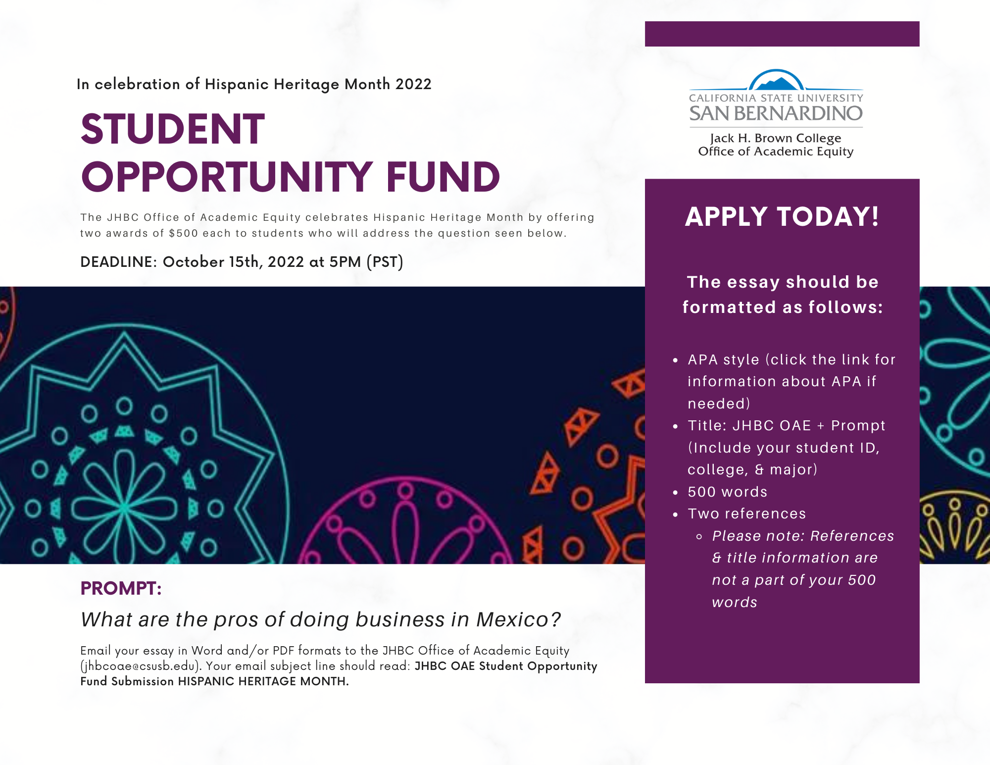 Student Opportunity Fund Flyer