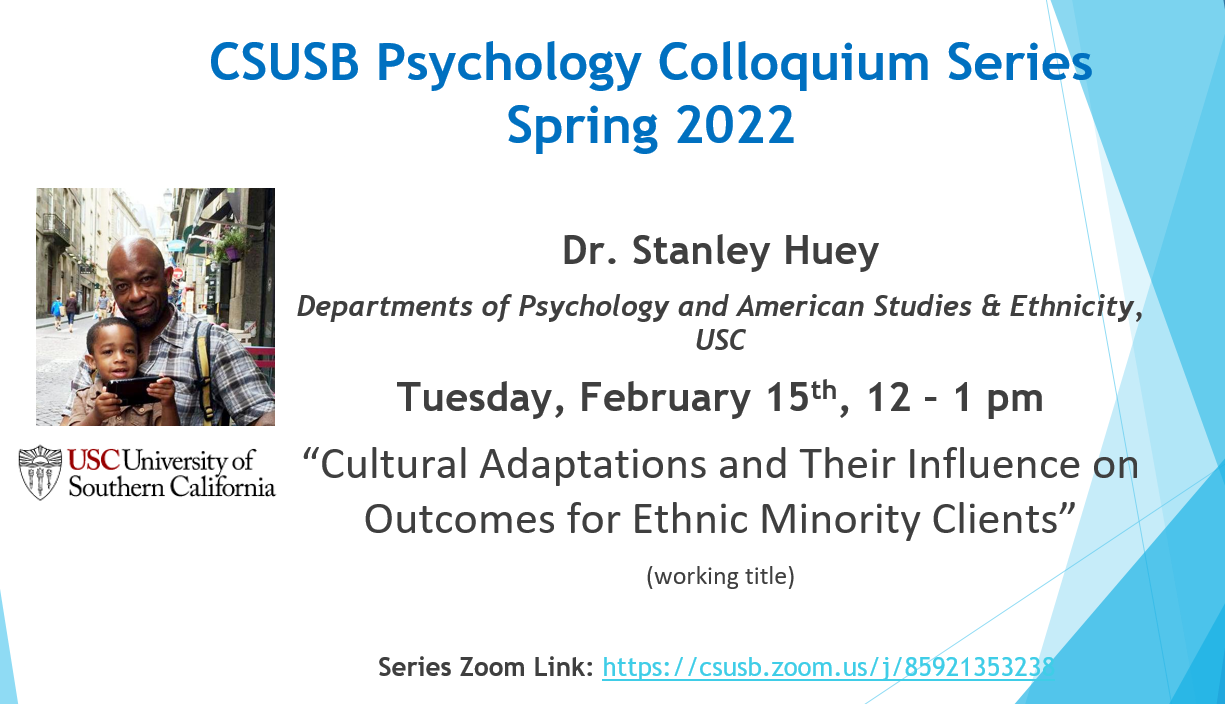 CSUSB Spring 2022 Psychology Colloquium Series