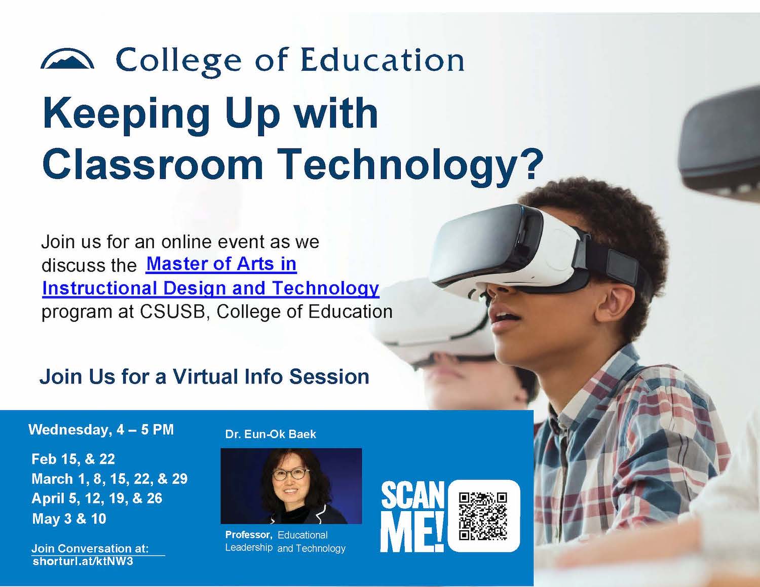 MA in Instructional Design and Technology Information Session flyer