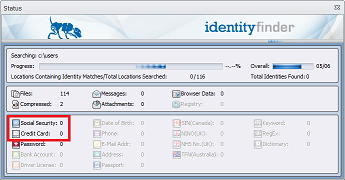 Identity Finder Screenshot