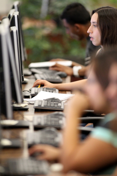 Students using Computer Stations