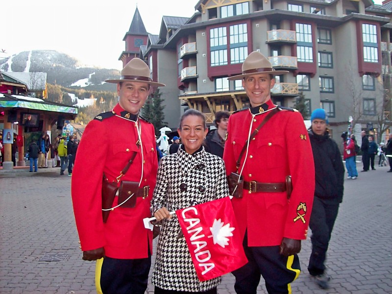 Dr. Campbell with two Canadian Mounties