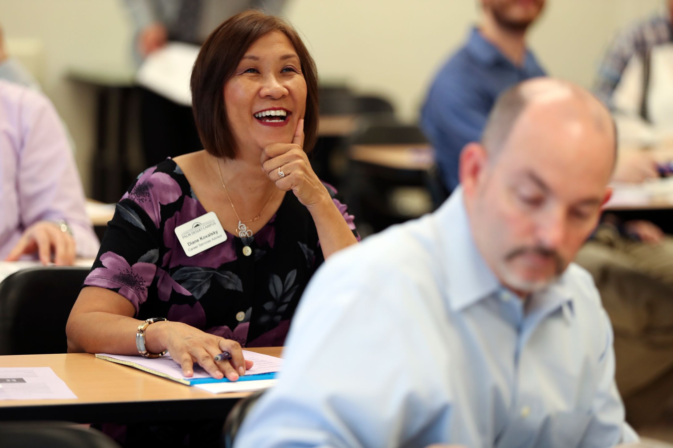 Staff listening in presentation