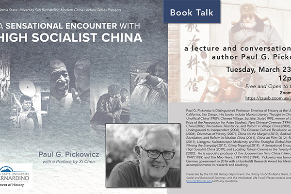 Paul G. Pickowicz Modern China Lecture flier