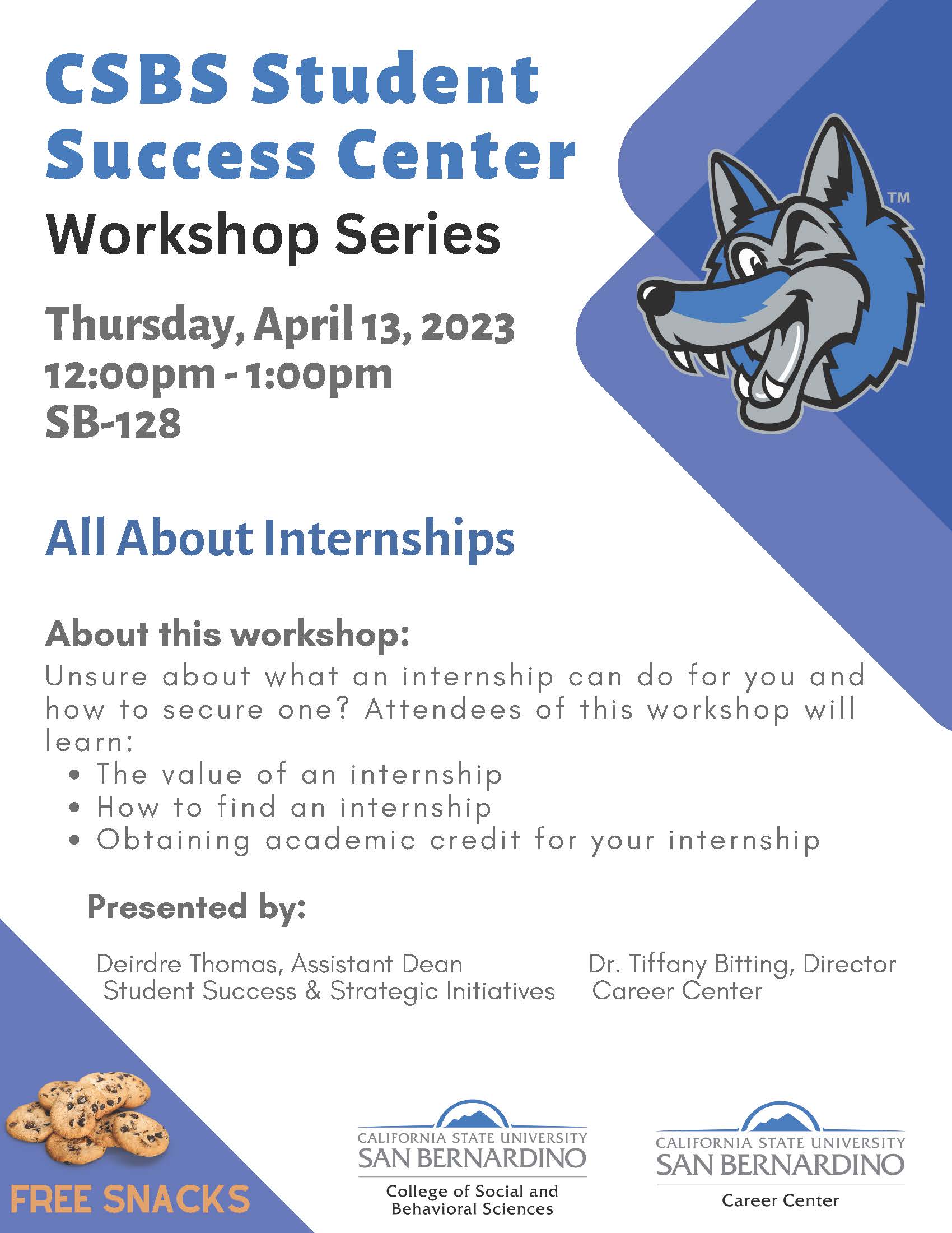 SSC Workshop Flyer for Internships