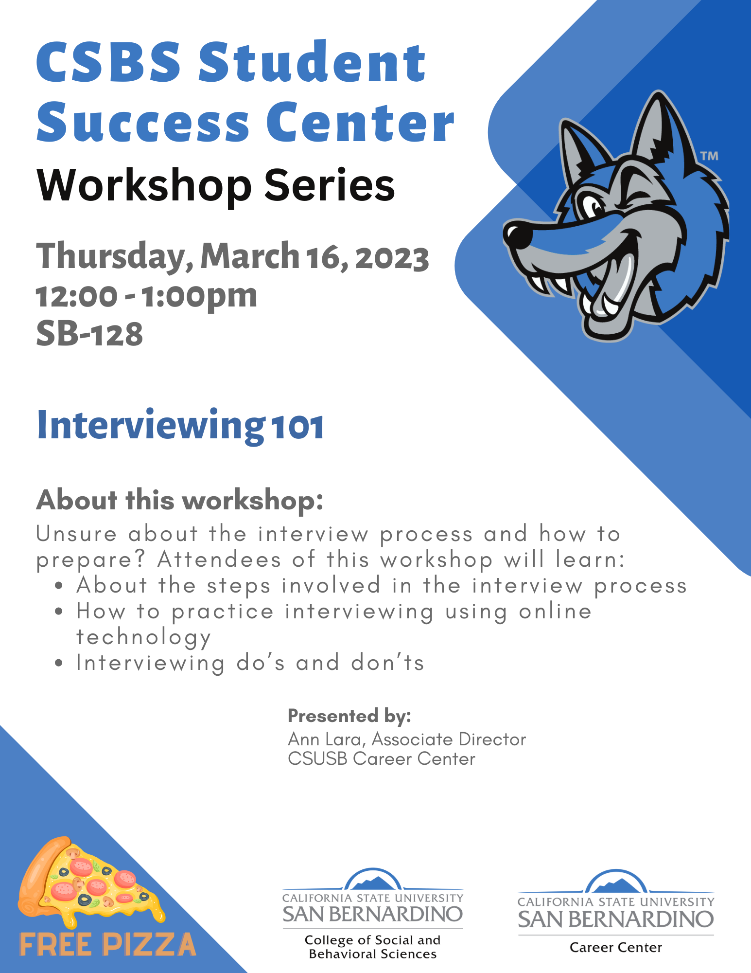 SSC Workshop Flyer: Interviewing 101