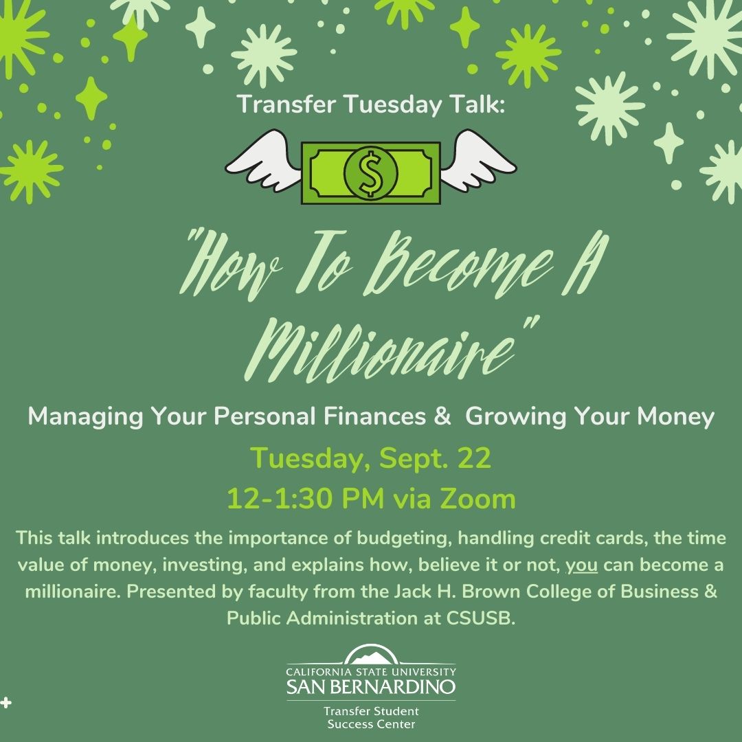 "How To Become A Millionaire" event flyer