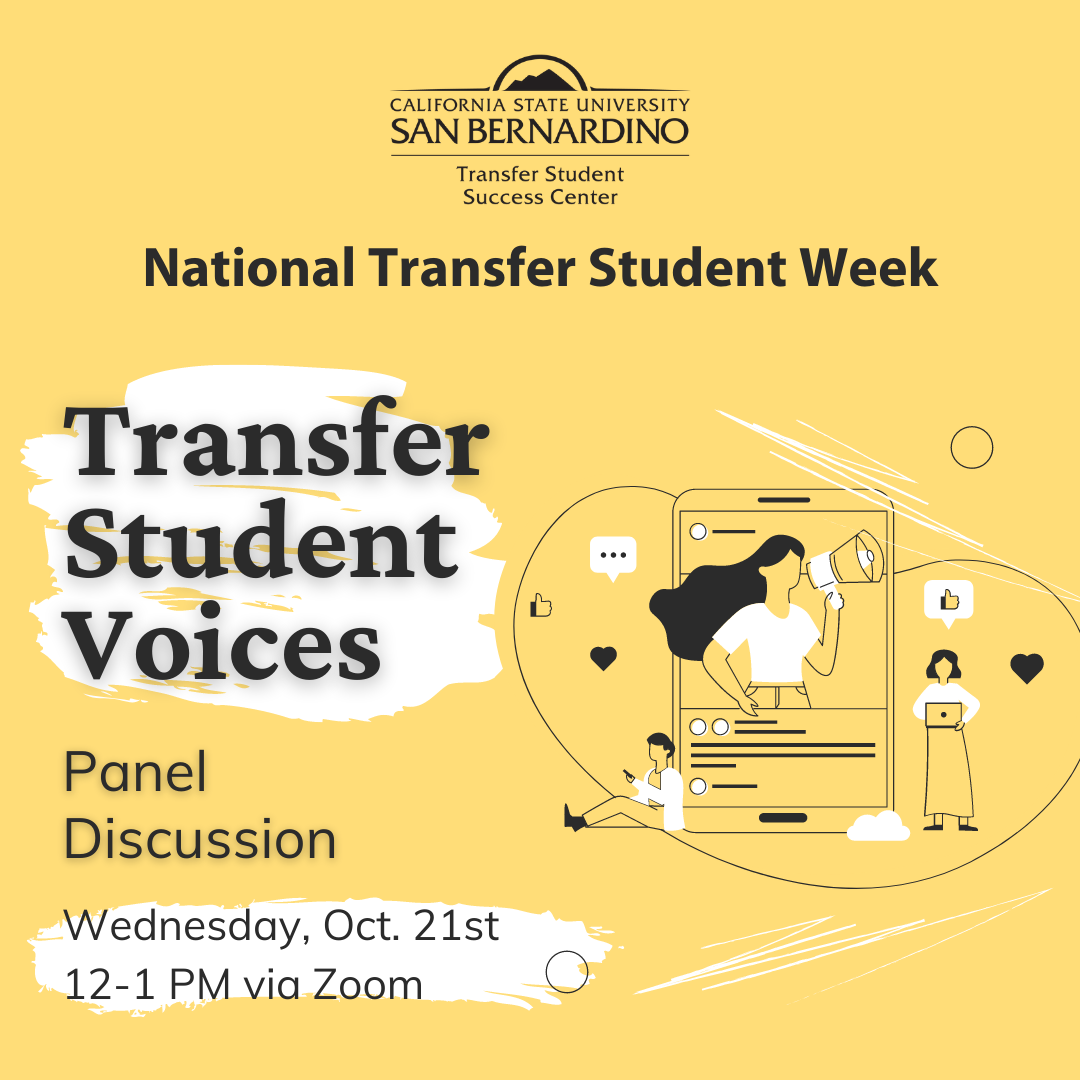 Transfer Student Voices Panel event flyer