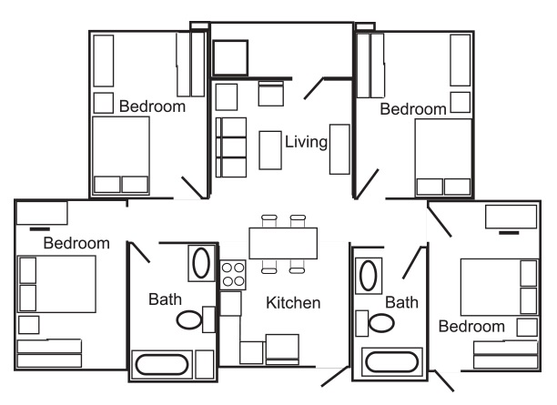 4 bedroom/2 bathroom