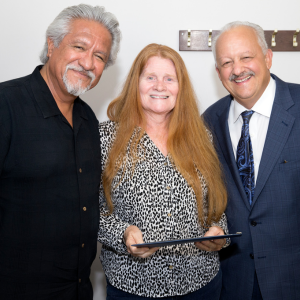 Nena Torrez with Cesar Caballero and Tomas D. Morales
