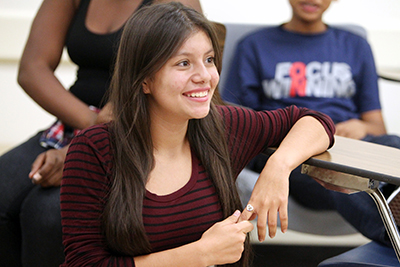 Upward Bound student attending a workshop