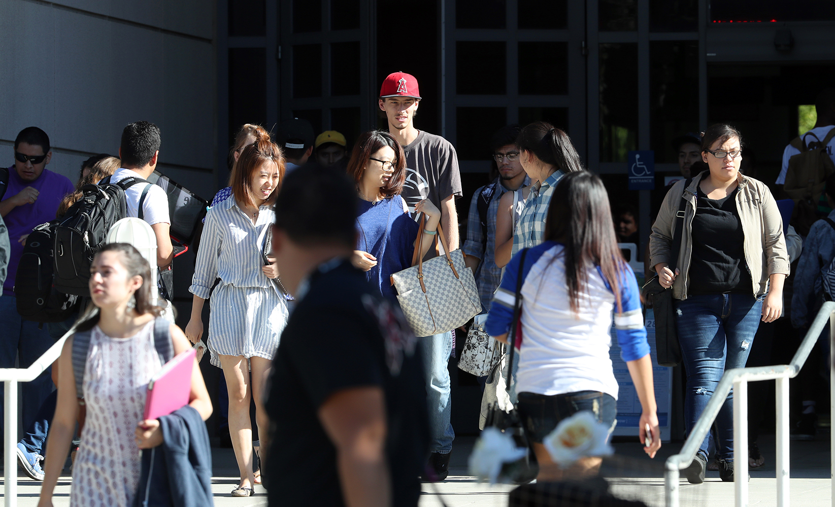 Photo depicting campus life at CSUSB