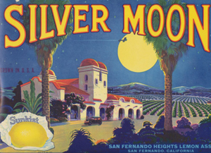 Silver Moon brand citrus label