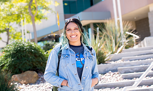 Student in jean jacket 