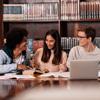 Group of people at the library