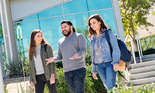 Students walking