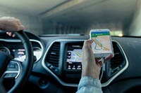 Driving Car, iPhone with directions