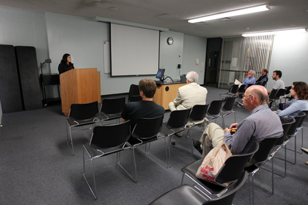 People listening to lecture